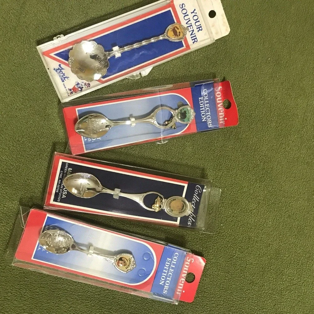 Collectible Souvenir Spoons Tenn NC Great Smokey Mountains Maryland Lot of 5